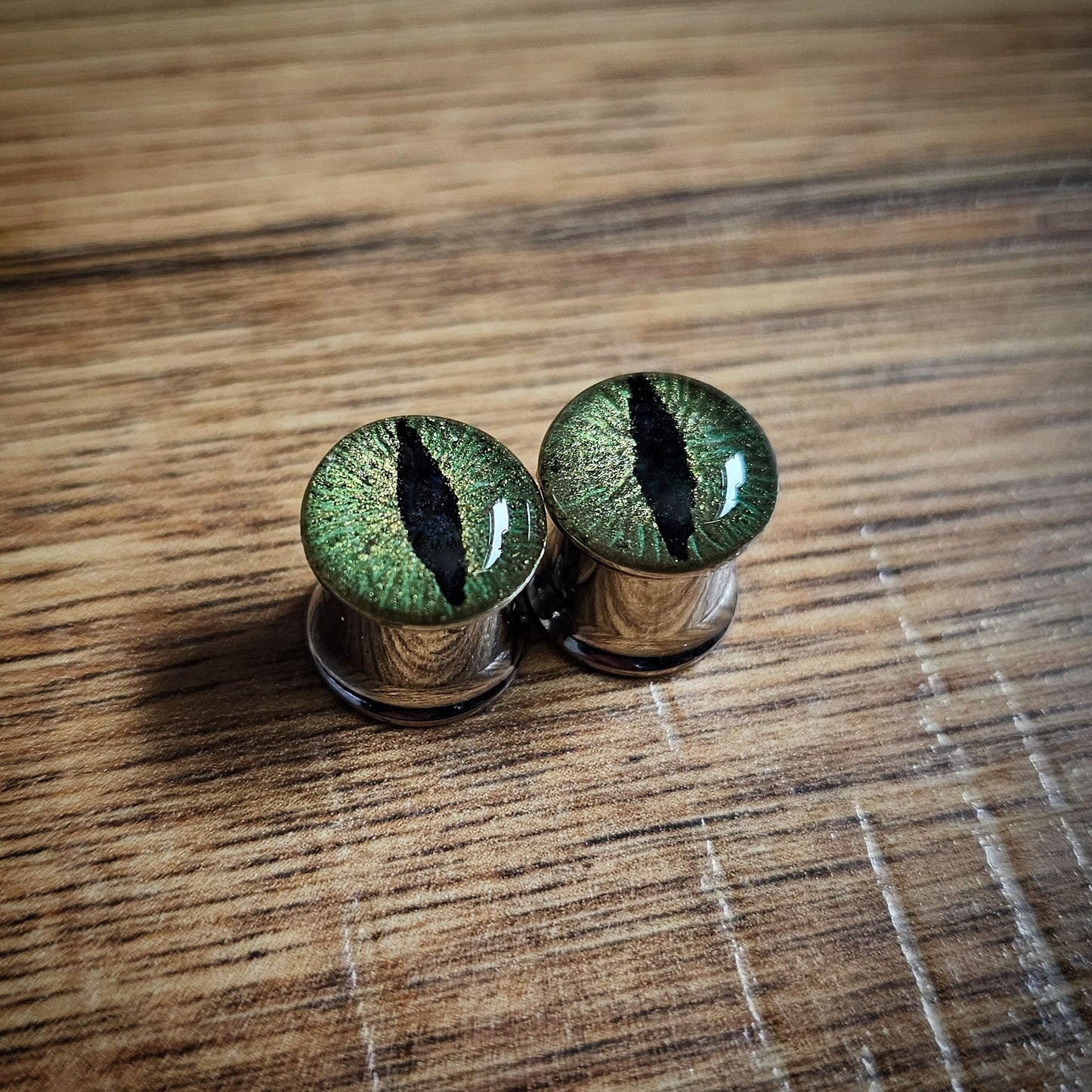 Hand painted dragon Eye plugs. FOR PAIR.