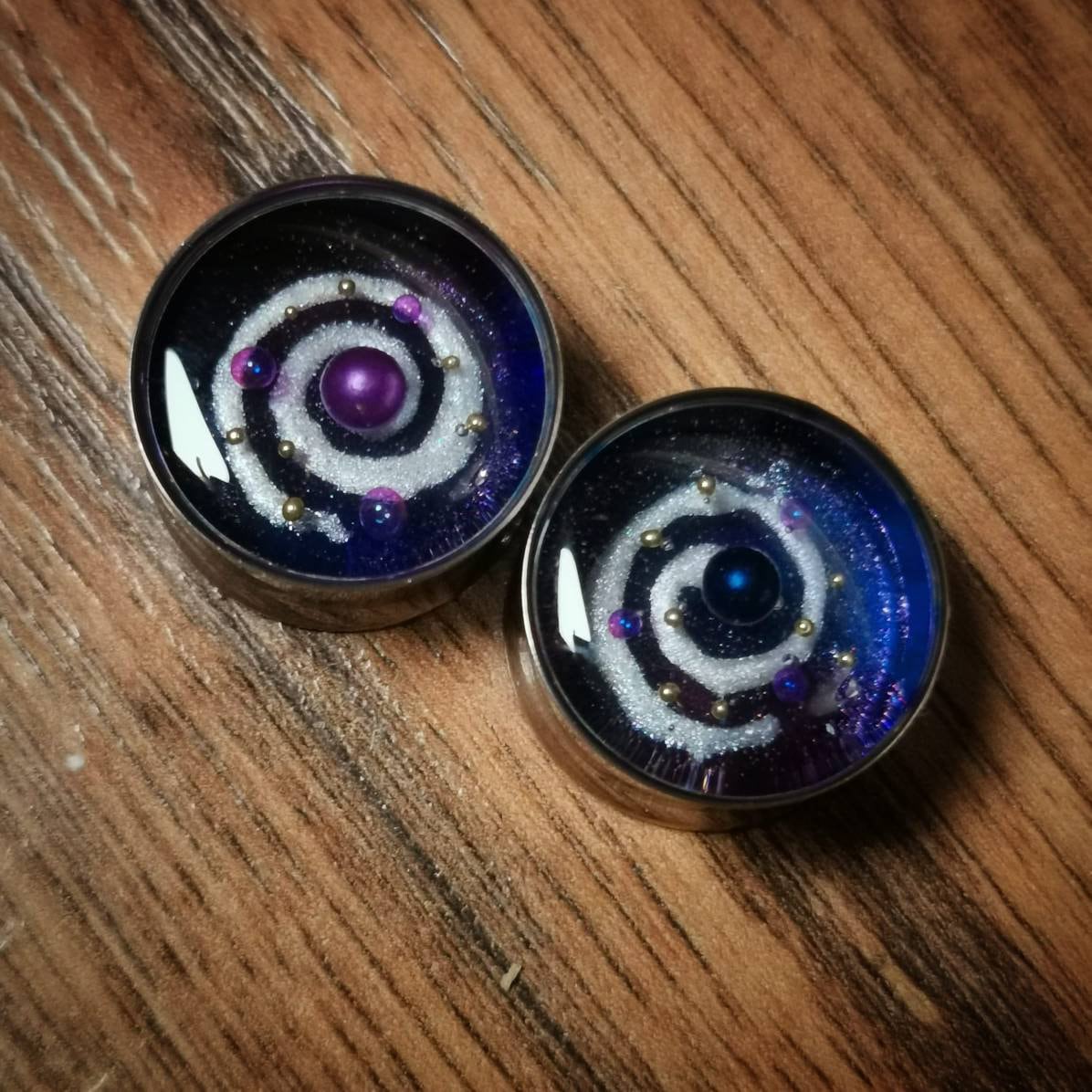 Galaxy swirl plugs, from 10mm and up for PAIR
