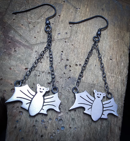 Marginalia bat earrings