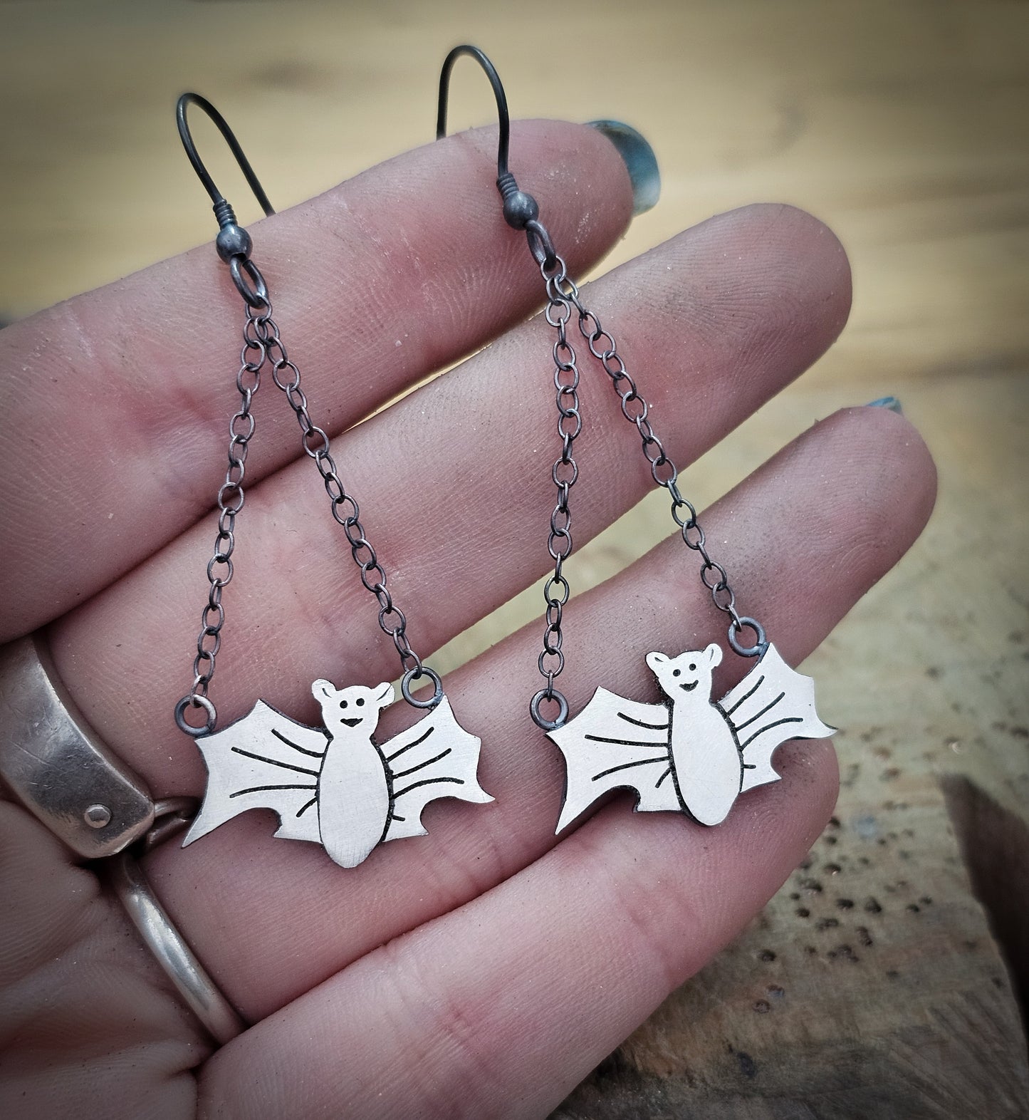 Marginalia bat earrings