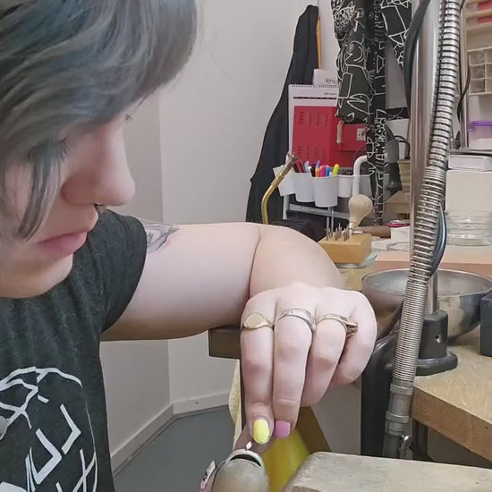 Handmade engraved 925 starry night ring